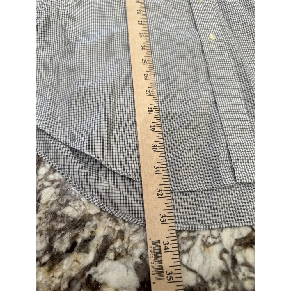 Men's Ralph Lauren Polo  Button Up Long Sleeve Preppy White Black Checked 15 1/2 - Picture 8 of 8
